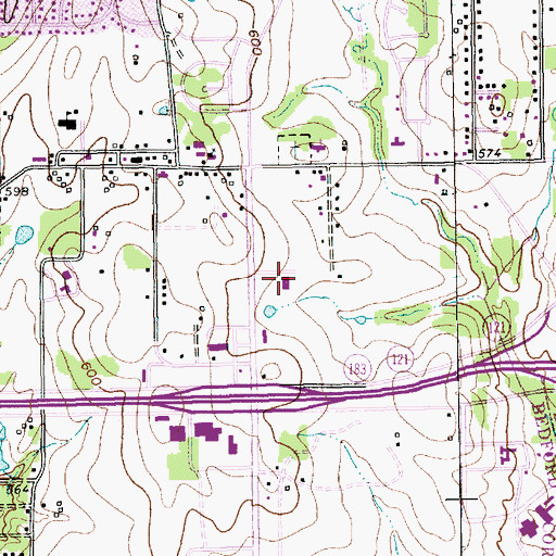 Topographic Map of Central Bedford Post Office, TX