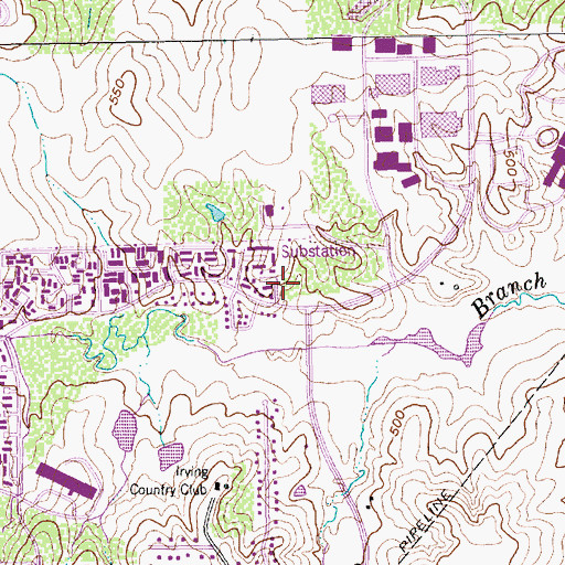 Topographic Map of Central Irving Post Office, TX