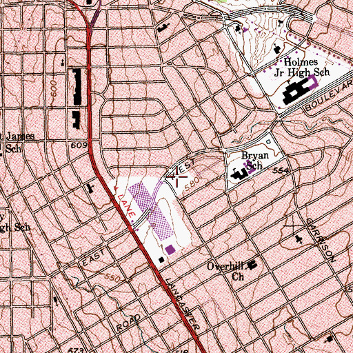 Topographic Map of Dr Caesar A W Clark Sr Post Office, TX