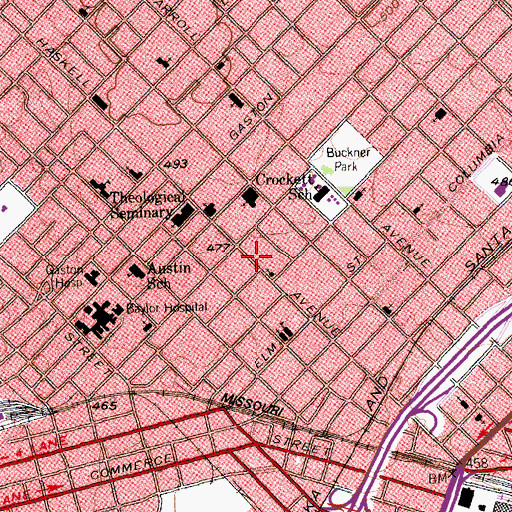 Topographic Map of East Side Finance Post Office, TX