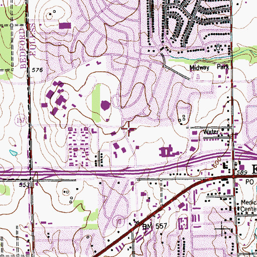 Topographic Map of Euless Post Office, TX