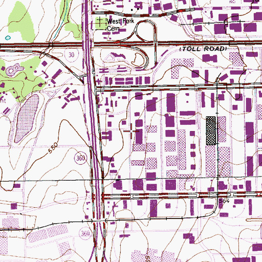 Topographic Map of Great Southwest Post Office, TX