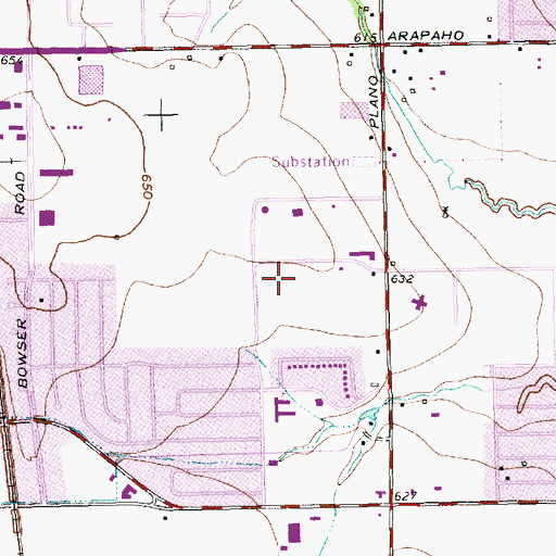Topographic Map of Huffhines Park Post Office, TX