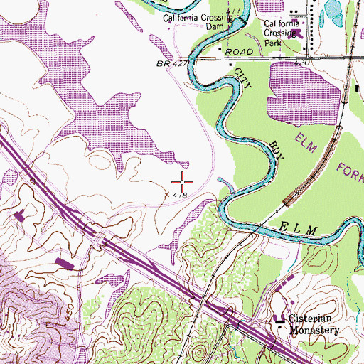 Topographic Map of Las Colinas Post Office, TX