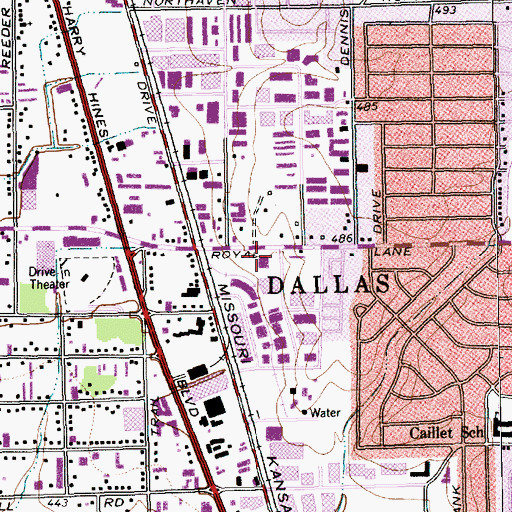 Topographic Map of Dallas Post Office Northaven Station, TX