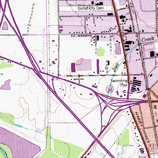 Topographic Map of Dallas Post Office Northwest Station, TX