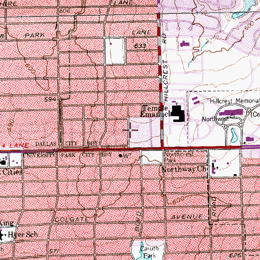 Topographic Map of Preston Post Office, TX