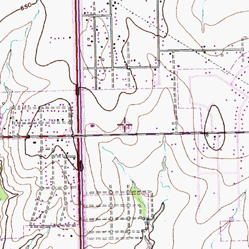 Topographic Map of Red Oak Post Office, TX