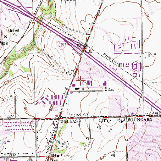 Topographic Map of Dallas Post Office Richland Station, TX