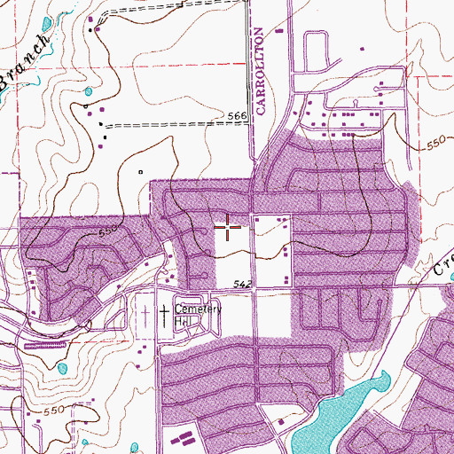 Topographic Map of Rosemeade Post Office, TX