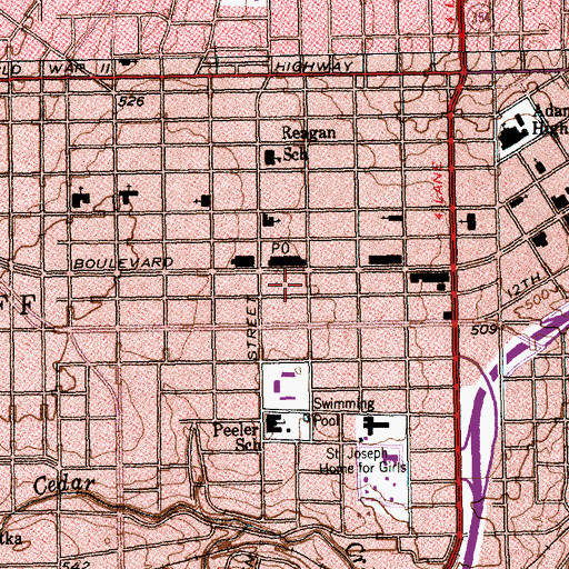 Topographic Map of Station A Dallas Post Office, TX