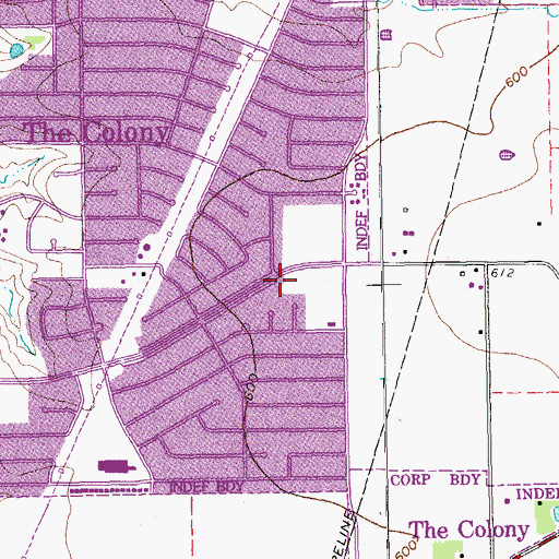 Topographic Map of The Colony Post Office, TX