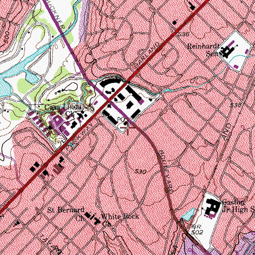Topographic Map of White Rock Post Office, TX