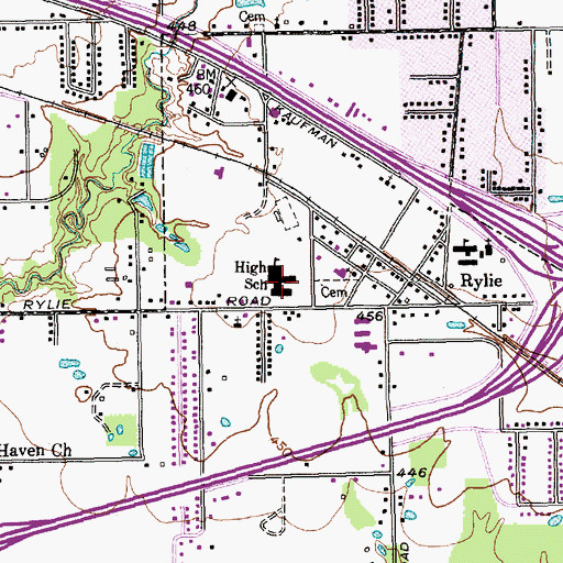 Topographic Map of A Plus Academy, TX