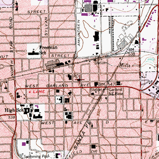 Topographic Map of Alpha Charter School, TX