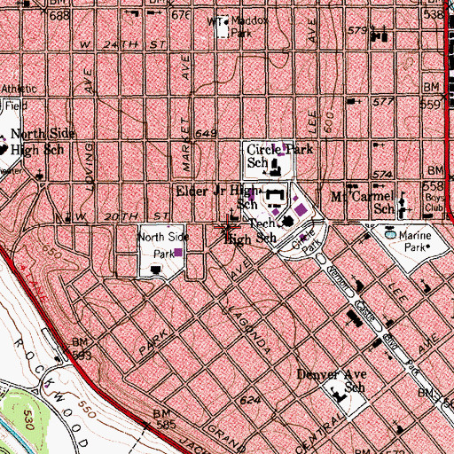 Topographic Map of Iglesia Evangelica Roca Fuerte, TX