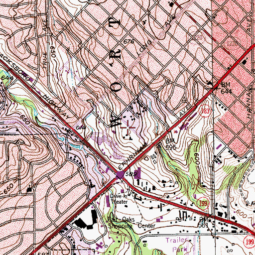 Topographic Map of Iglesia Templo Jerusalem, TX