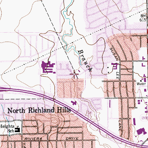 Topographic Map of Immanuel Lutheran Church, TX