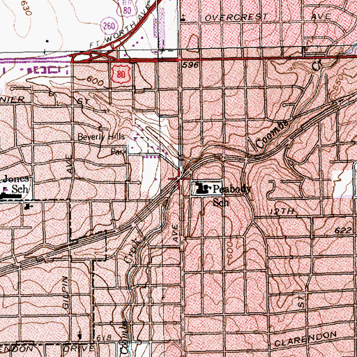 Topographic Map of Irwindell United Methodist Church, TX