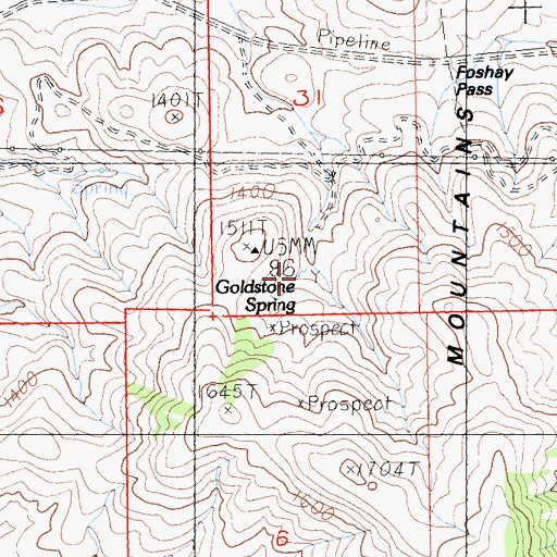 Topographic Map of Goldstone Spring, CA