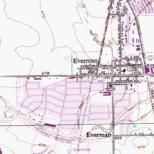 Topographic Map of Jehoram Christian Fellowship Church, TX