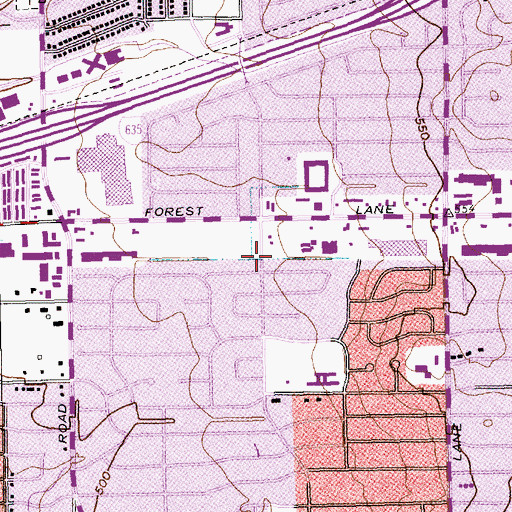 Topographic Map of Korean First Baptist Church, TX