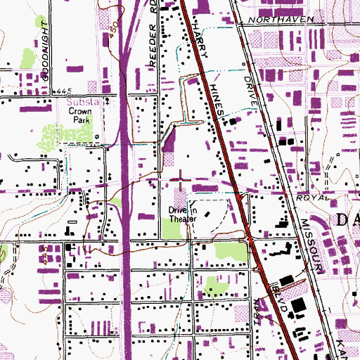 Topographic Map of Korean Full Gospel Church of Dallas, TX