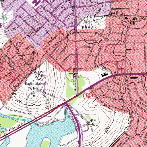 Topographic Map of Lake Highland Presbyterian Church, TX