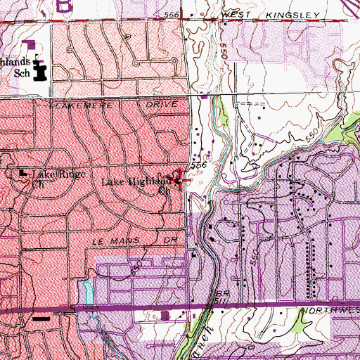 Topographic Map of Lake Highlands United Methodist Center, TX