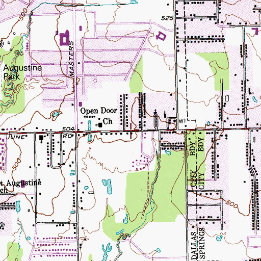 Topographic Map of Lake June Baptist Church, TX