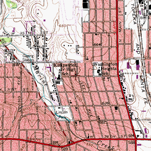 Topographic Map of Lee Avenue Baptist Church, TX