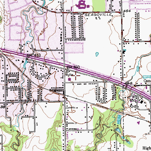 Topographic Map of Liberty Baptist Church, TX