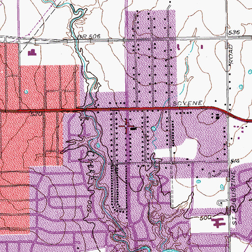 Topographic Map of Liberty Outreach Christian Church, TX