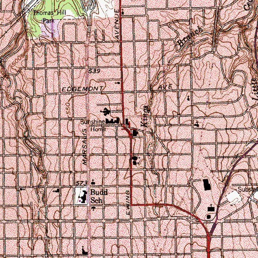 Topographic Map of Lighthouse Gospel Center, TX