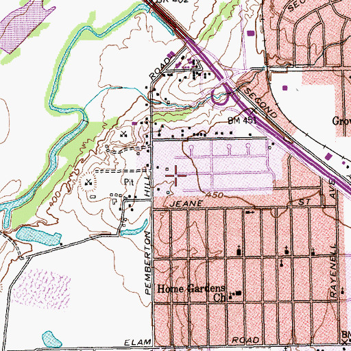Topographic Map of Little Zion Baptist Church, TX