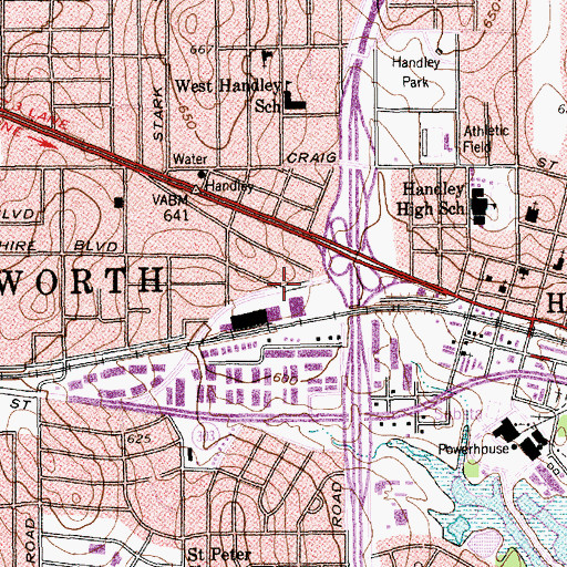 Topographic Map of Love Faith Hope Power Church, TX