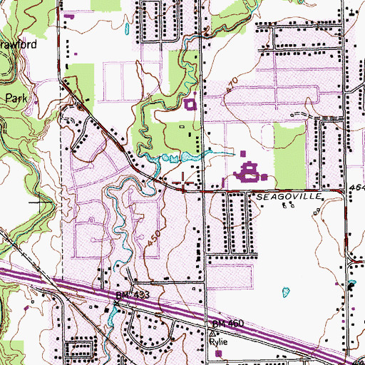 Topographic Map of Love Outreach Church, TX