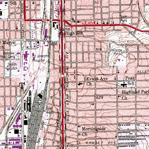 Topographic Map of Love Sanctuary, TX