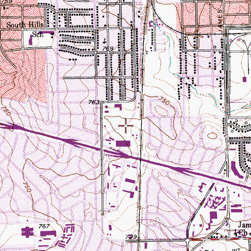 Topographic Map of Mahanaim Christian Fellowship Church, TX