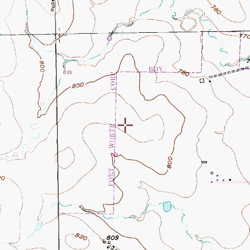 Topographic Map of Meadowridge Community Baptist Church, TX