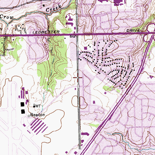 Topographic Map of Metro Church of Christ, TX