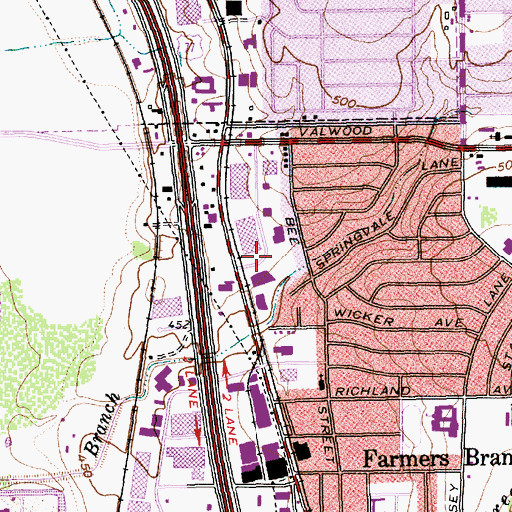 Topographic Map of Metro Church of God, TX
