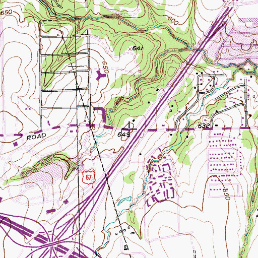 Topographic Map of Miracle Center Church of Dallas, TX