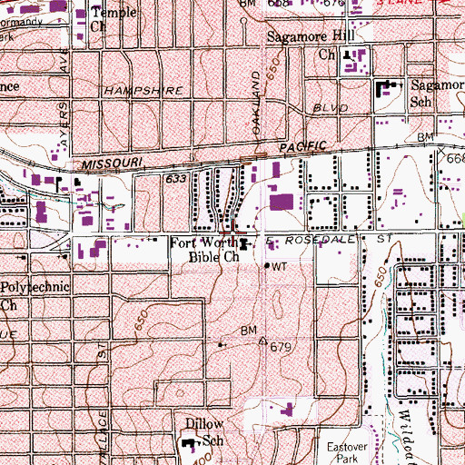Topographic Map of Mount Hermon Baptist Church, TX