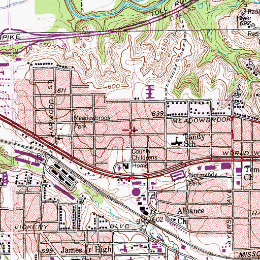 Topographic Map of New Covenant Missionary Baptist Church, TX