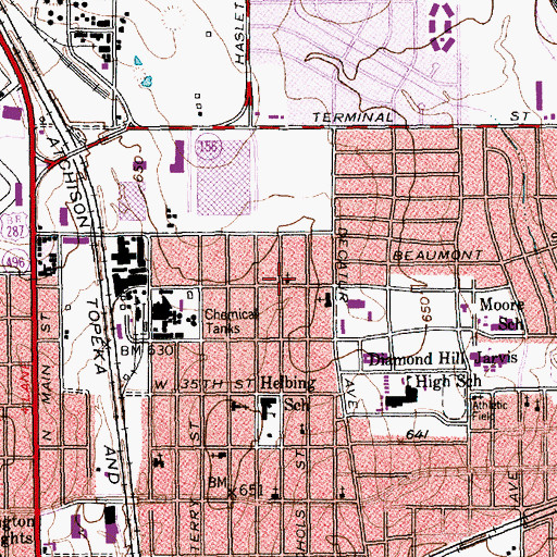 Topographic Map of New Fellowship Baptist Church, TX