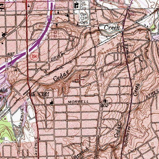 Topographic Map of New Landmark Baptist Church, TX