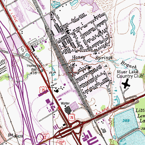 Topographic Map of New Life Revival Church, TX