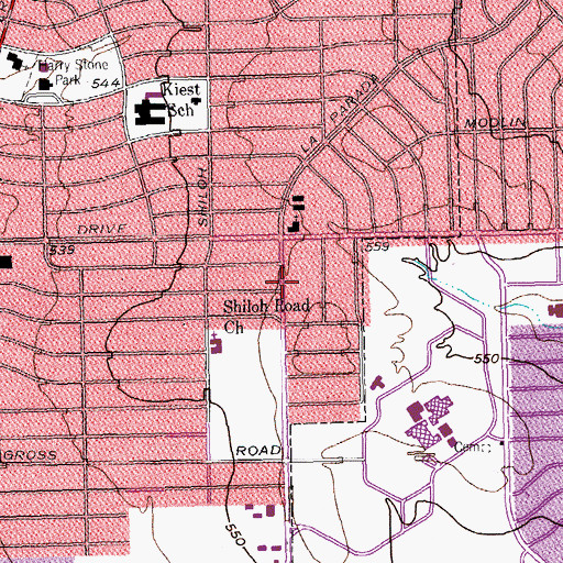 Topographic Map of New Life Tabernacle, TX