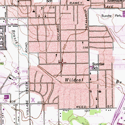Topographic Map of New Zion Baptist Church, TX